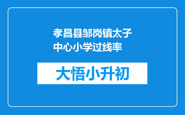 孝昌县邹岗镇太子中心小学过线率