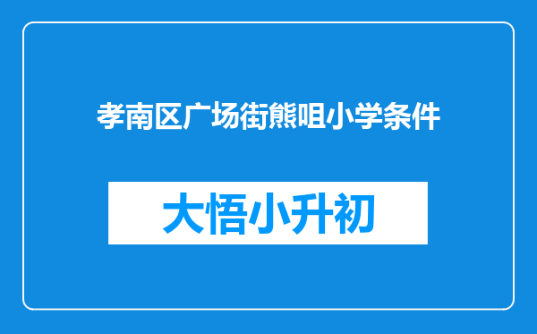 孝南区广场街熊咀小学条件