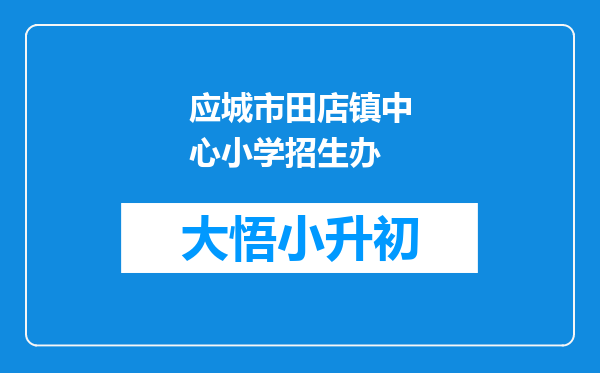 应城市田店镇中心小学招生办