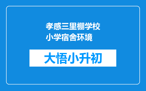 孝感三里棚学校小学宿舍环境