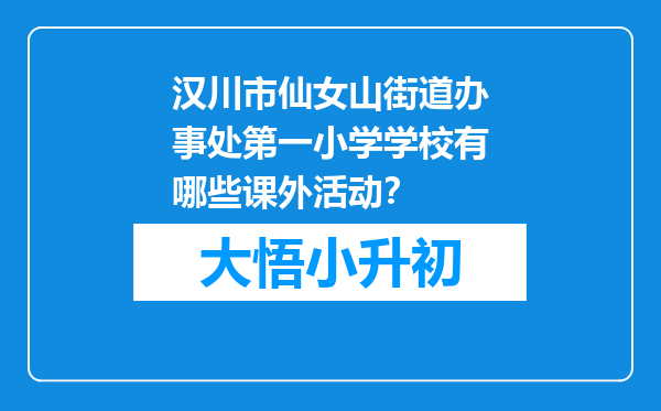 汉川市仙女山街道办事处第一小学学校有哪些课外活动？