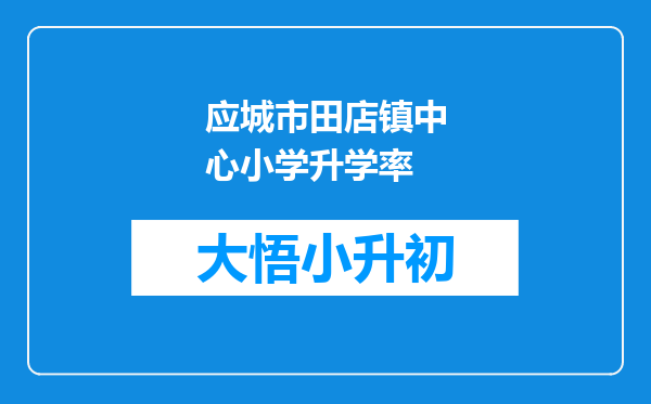 应城市田店镇中心小学升学率