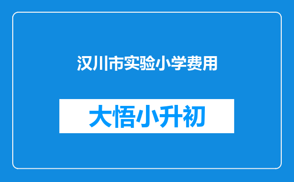 汉川市实验小学费用