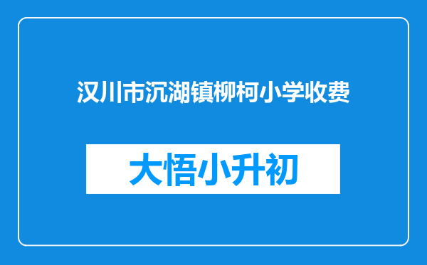 汉川市沉湖镇柳柯小学收费