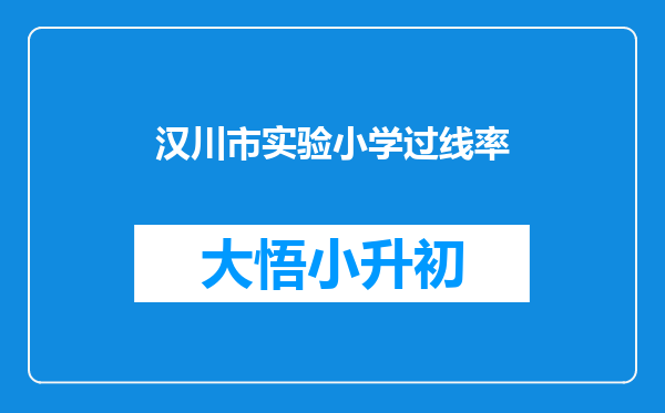 汉川市实验小学过线率