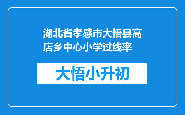 湖北省孝感市大悟县高店乡中心小学过线率