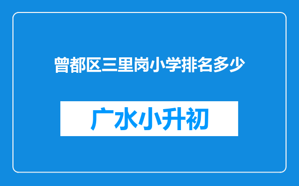 曾都区三里岗小学排名多少