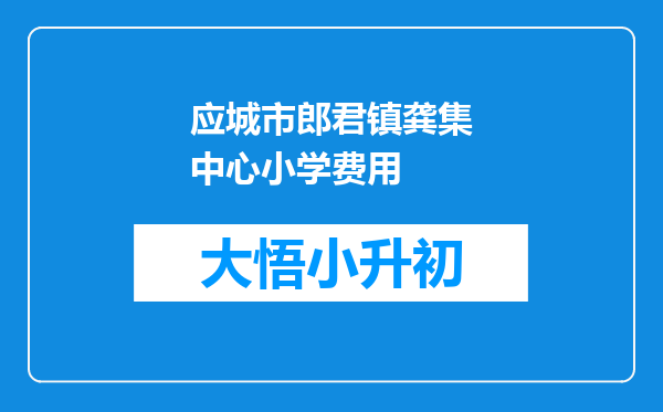 应城市郎君镇龚集中心小学费用