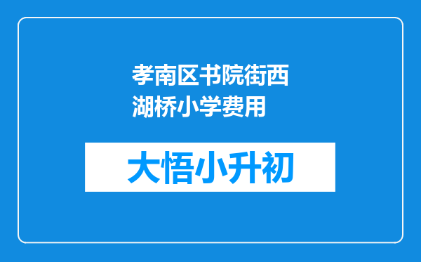 孝南区书院街西湖桥小学费用