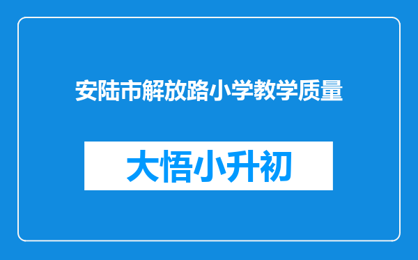 安陆市解放路小学教学质量