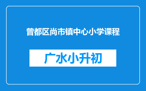 曾都区尚市镇中心小学课程