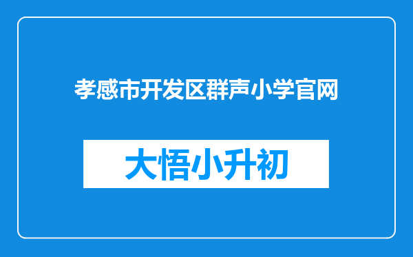 孝感市开发区群声小学官网