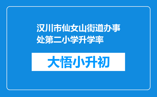 汉川市仙女山街道办事处第二小学升学率