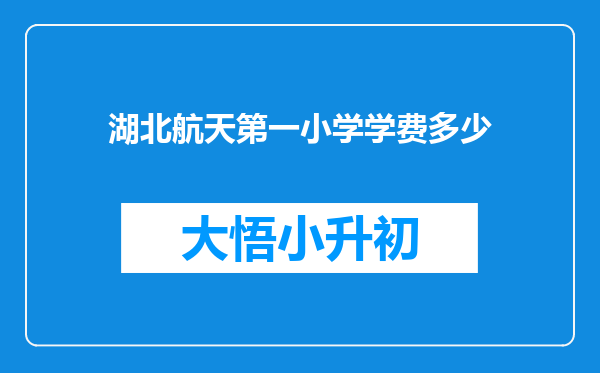 湖北航天第一小学学费多少