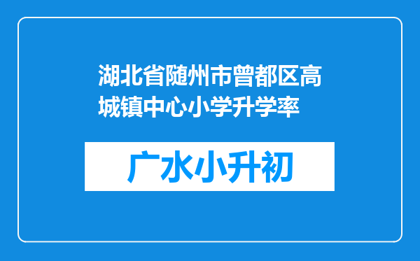 湖北省随州市曾都区高城镇中心小学升学率