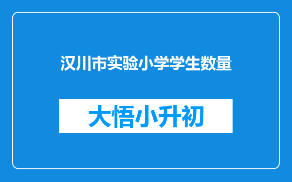 汉川市实验小学学生数量