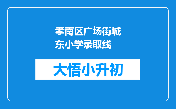 孝南区广场街城东小学录取线