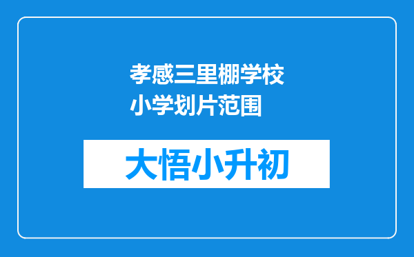 孝感三里棚学校小学划片范围