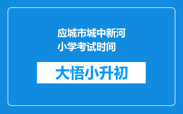 应城市城中新河小学考试时间