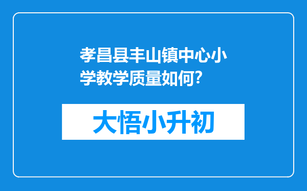 孝昌县丰山镇中心小学教学质量如何？