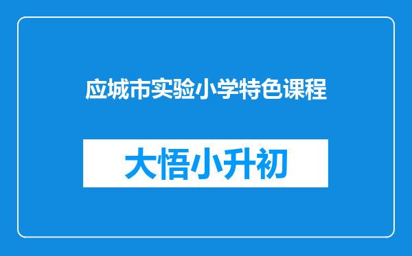 应城市实验小学特色课程