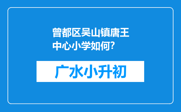 曾都区吴山镇唐王中心小学如何？