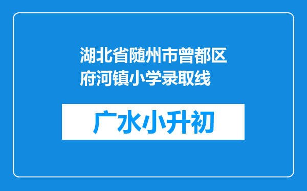 湖北省随州市曾都区府河镇小学录取线