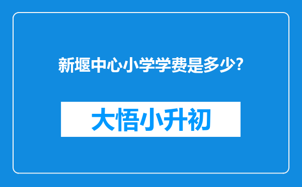 新堰中心小学学费是多少？