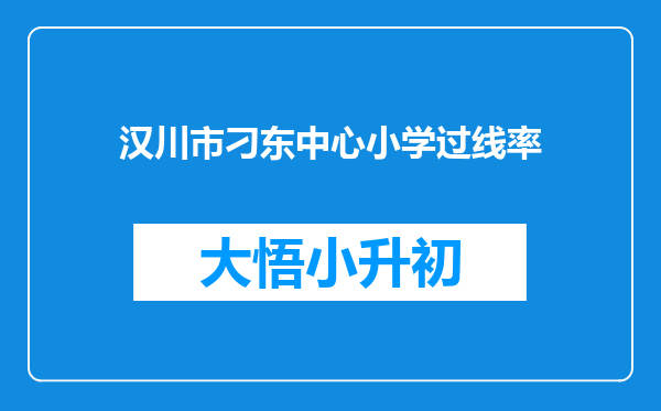 汉川市刁东中心小学过线率