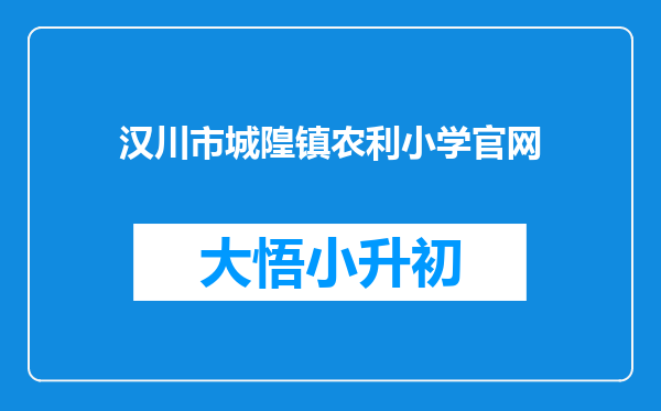 汉川市城隍镇农利小学官网