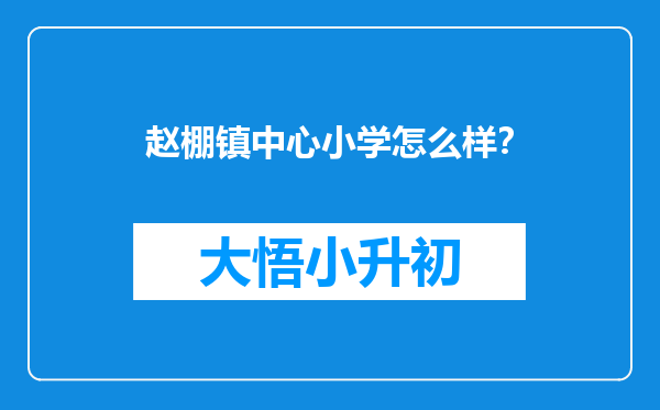 赵棚镇中心小学怎么样？