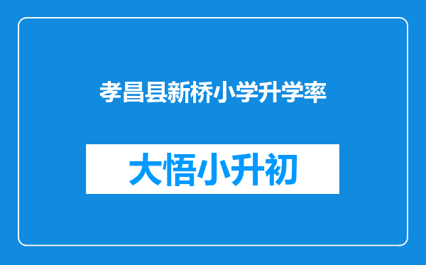 孝昌县新桥小学升学率