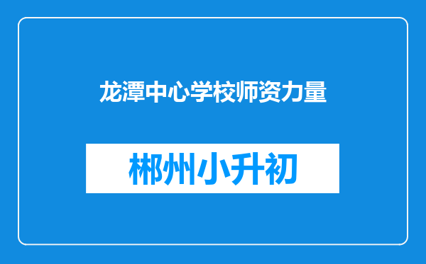 龙潭中心学校师资力量