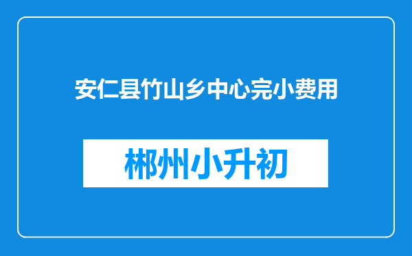 安仁县竹山乡中心完小费用