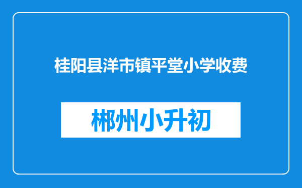 桂阳县洋市镇平堂小学收费