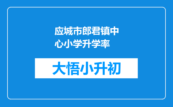 应城市郎君镇中心小学升学率