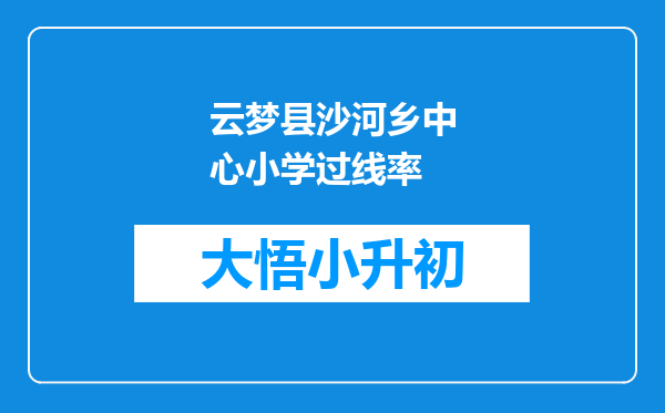 云梦县沙河乡中心小学过线率