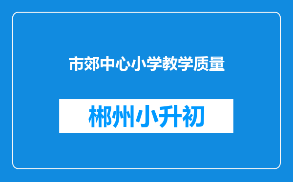 市郊中心小学教学质量