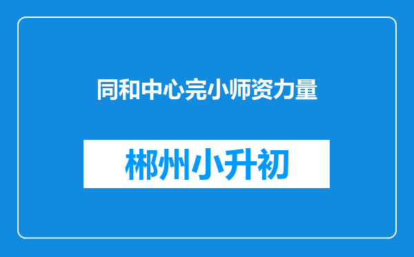 同和中心完小师资力量