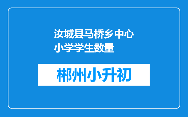 汝城县马桥乡中心小学学生数量