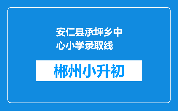 安仁县承坪乡中心小学录取线