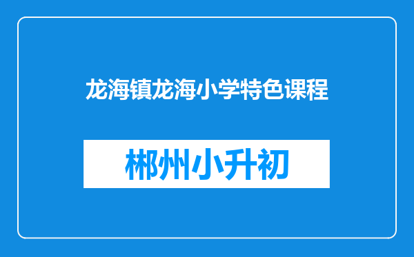 龙海镇龙海小学特色课程