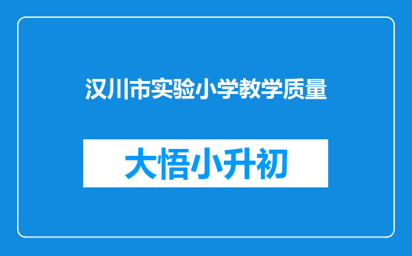 汉川市实验小学教学质量