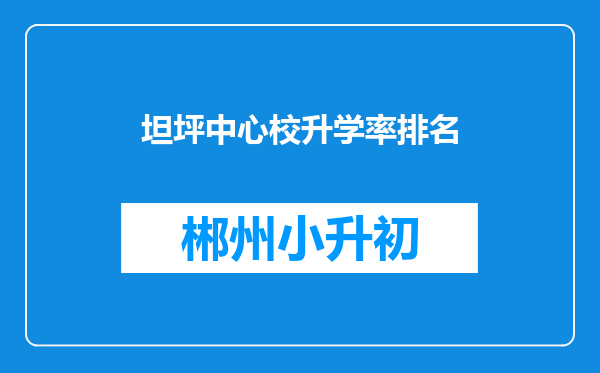 坦坪中心校升学率排名