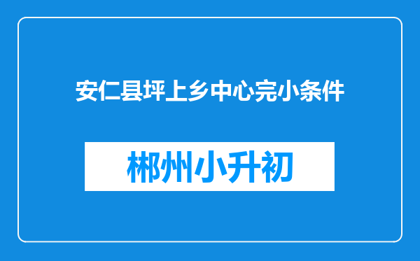 安仁县坪上乡中心完小条件