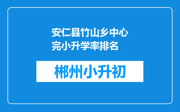 安仁县竹山乡中心完小升学率排名