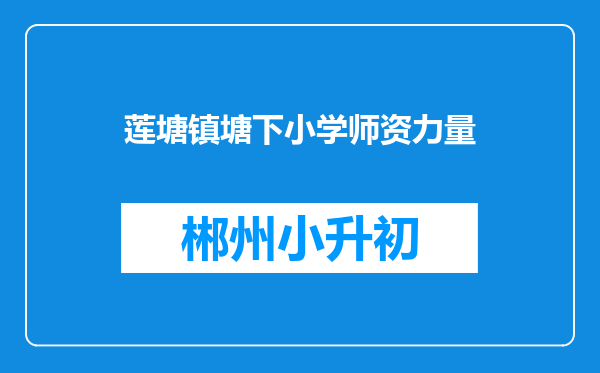 莲塘镇塘下小学师资力量