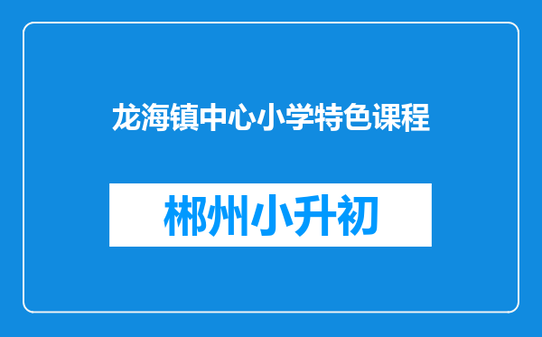 龙海镇中心小学特色课程