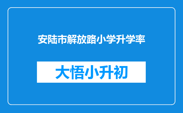 安陆市解放路小学升学率