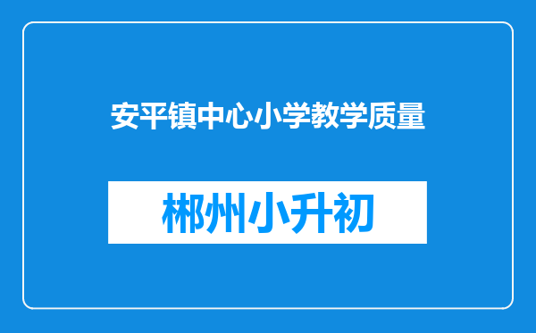 安平镇中心小学教学质量